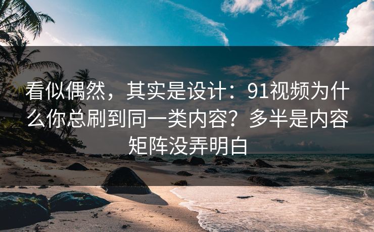 看似偶然,其实是设计:91视频为什么你总刷到同一类内容?多半是内容矩阵没弄明白 看似偶然,其实是设计:91视频为什么你总刷到同一类内容?多半是内容矩阵没弄明白
