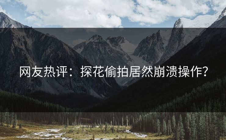 网友热评：探花偷拍居然崩溃操作？