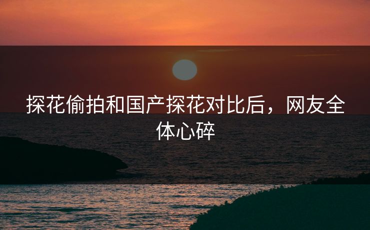 探花偷拍和国产探花对比后，网友全体心碎