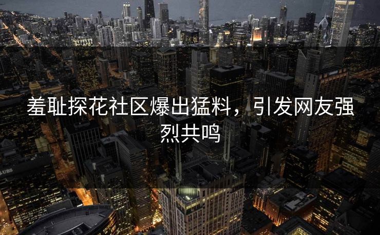 羞耻探花社区爆出猛料，引发网友强烈共鸣