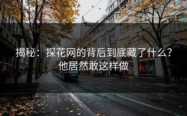 揭秘：探花网的背后到底藏了什么？他居然敢这样做