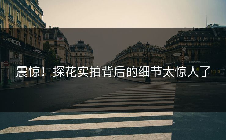 震惊！探花实拍背后的细节太惊人了