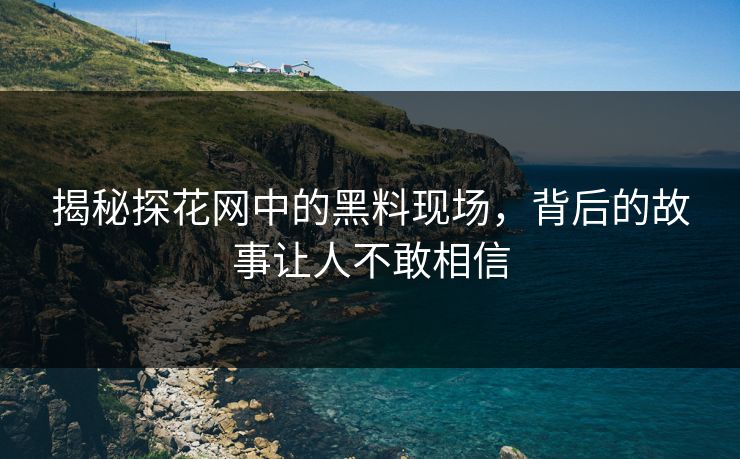 揭秘探花网中的黑料现场，背后的故事让人不敢相信