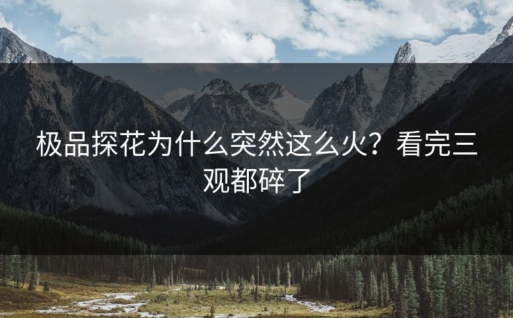 极品探花为什么突然这么火？看完三观都碎了