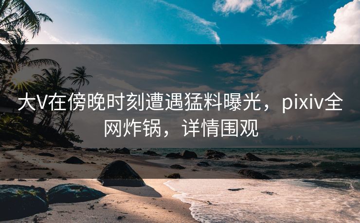 大V在傍晚时刻遭遇猛料曝光，pixiv全网炸锅，详情围观