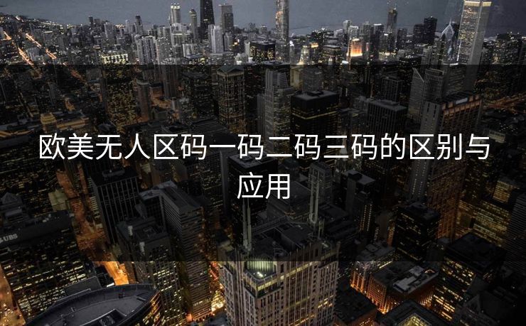 欧美无人区码一码二码三码的区别与应用